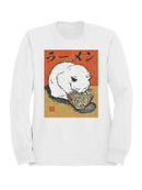 Black Cat Ramen Ukiyo-e Art Women's Sweatshirt