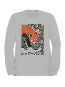 Red Panda Eating Noodles Art Women's Sweatshirt