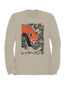 Red Panda Eating Noodles Art Women's Sweatshirt