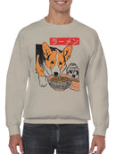 Corgi Ramen Delight Illustration Men's Sweatshirt