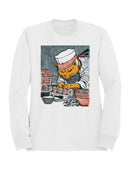 Sushi Chef Cat in Traditional Attire Men's Sweatshirt