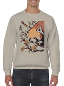 Red Panda and Blossoms Art Men's Sweatshirt