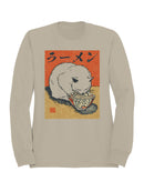 Black Cat Ramen Ukiyo-e Art Men's Sweatshirt