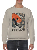 Red Panda Eating Noodles Art Men's Sweatshirt