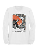 Red Panda Eating Noodles Art Men's Sweatshirt