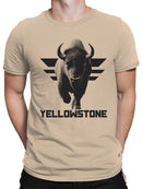 Yellowstone Bison Graphic Art Men's T-shirt