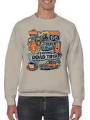 Vintage Route 66 Road Trip Art Men's Sweatshirt