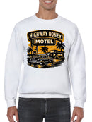 Highway Honey Motel Retro Art Men's Sweatshirt