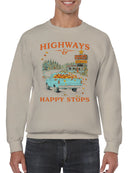 Highways & Happy Stops Autumn Scene Men's Sweatshirt