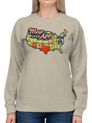 Map Over App Route 66 Adventure Women's Sweatshirt