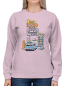 Retro Highways & Diner Design Women's Sweatshirt