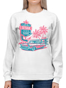 Retro Lucky Star Diner Design Women's Sweatshirt