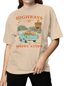 Highways & Happy Stops Autumn Scene Women's T-shirt