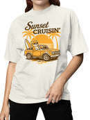 Sunset Cruisin' Cat Adventure Women's T-shirt