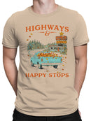 Highways & Happy Stops Autumn Scene Men's T-shirt