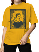 Floral Portrait Art with Monkey Women's T-shirt