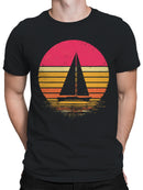 Vintage Sunset Sailboat Silhouette Men's T-shirt