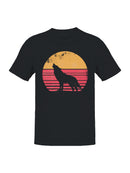 Retro Sunset Howling Wolf Men's T-shirt