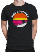 Retro Side Country Skiing Sunset Men's T-shirt