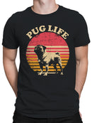Retro Pug Life Sunset Graphic Men's T-shirt