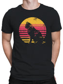 Retro Sunset Cat Silhouette Art Men's T-shirt