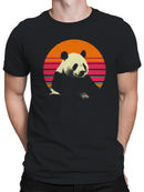 Retro Sunset Panda Design Men's T-shirt