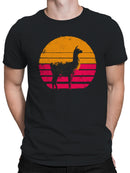 Retro Llama Sunset Silhouette Men's T-shirt