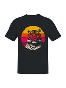 Retro Sunset Tiger Print Art Men's T-shirt