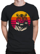 Retro Sunset Tiger Print Art Men's T-shirt