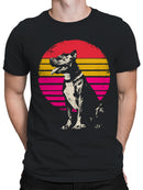 Retro Sunset Dog Art Men's T-shirt