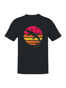 Retro Sunset Gecko Silhouette Men's T-shirt