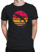 Retro Sunset Gecko Silhouette Men's T-shirt