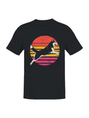 Retro Sunburst Husky Design Men's T-shirt