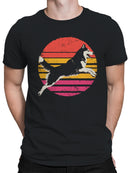 Retro Sunburst Husky Design Men's T-shirt