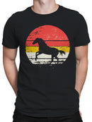 Retro Sunset Running Horse Silhouette Men's T-shirt
