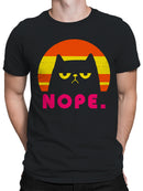 Retro Cat Nope Sunset Design Men's T-shirt