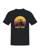Retro Sunset Golf Cart Silhouette Men's T-shirt