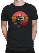 Retro Dog Sunset Illustration Men's T-shirt