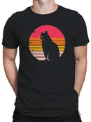Vintage Sunset Cat Silhouette Men's T-shirt