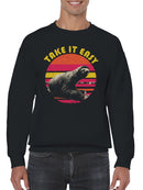 Chill Vibes Sloth Retro Art Men's Sweatshirt