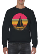 Vintage Sunset Sailboat Silhouette Men's Sweatshirt