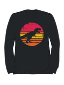 Retro Dinosaur Sunset Silhouette Men's Sweatshirt