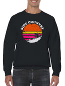 Retro Side Country Skiing Sunset Men's Sweatshirt