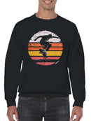 Vintage Sunset Skateboarding Silhouette Men's Sweatshirt