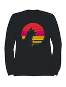 Retro Sunset Cat Vibes Men's Sweatshirt