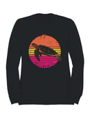 Retro Sunset Sea Turtle Design Men's Sweatshirt