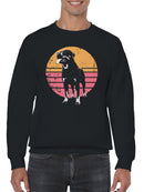 Retro Rottweiler Sunset Design Men's Sweatshirt