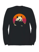 Retro Sunset Panda Design Men's Sweatshirt