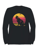Retro Sunset Cat Silhouette Art Men's Sweatshirt