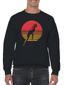 Retro Tropical Parrot Sunset Art Men's Sweatshirt